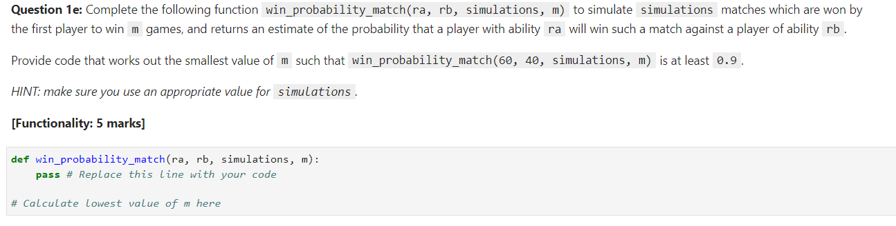 Solved The question asks to simulate a match of squash using | Chegg.com