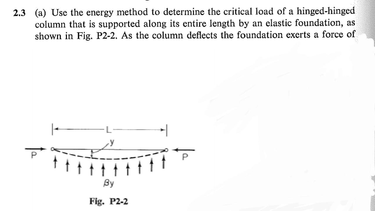 Solved 2.3 (a) Use the energy method to determine the | Chegg.com