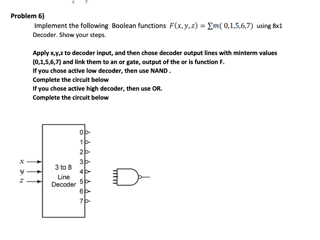 Solved Problem 6) Implement The Following Boolean Functions | Chegg.com