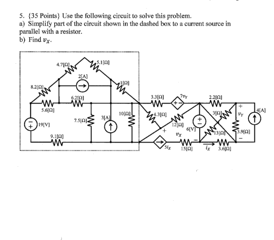 Solved 5. {35 Points} Use the following circuit to solve | Chegg.com