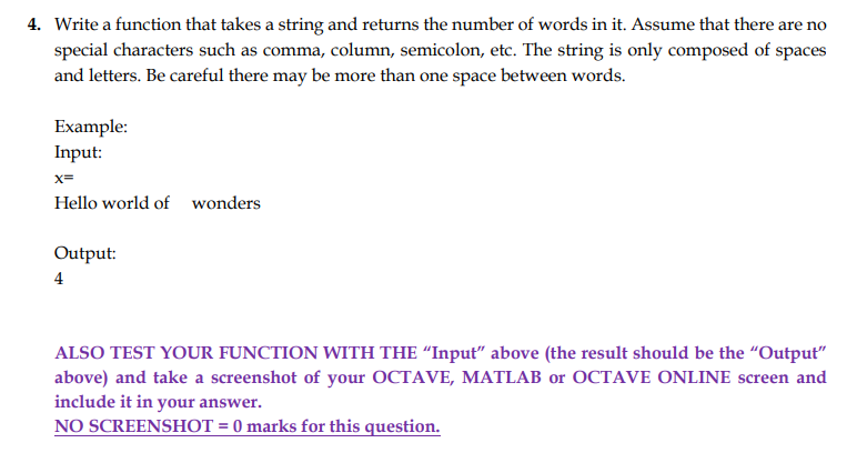 Solved 4. Write a function that takes a string and returns | Chegg.com