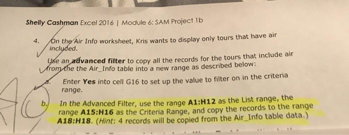 excel module 6 sam critical thinking project c