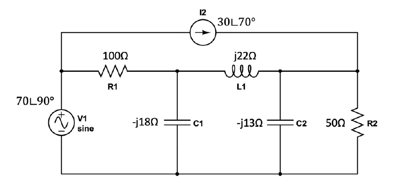 Solved 12 30l70 1000 J2 Ell L1 R1 70l 90 V1 Sine J18 Chegg Com