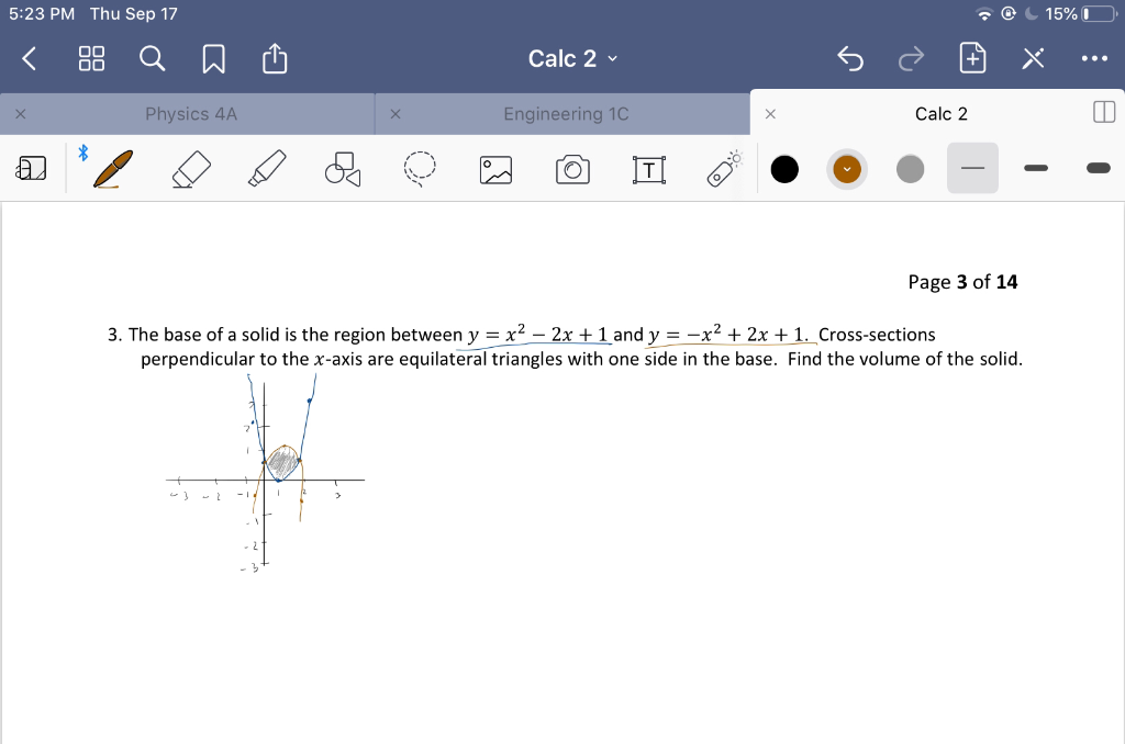 Solved 5:23 PM Thu Sep 17 SO 15% Calc 2 Physics 4A | Chegg.com