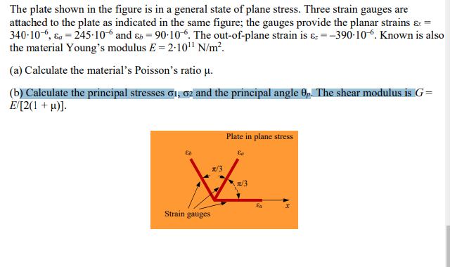 Solved The plate shown in the figure is in a general state | Chegg.com