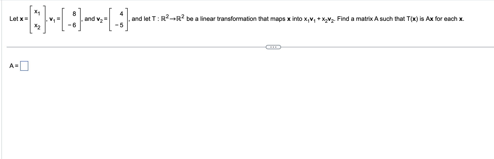 Solved Letx X1 X2 V Subscript 1 8 −6 Andv Subscript 2 4