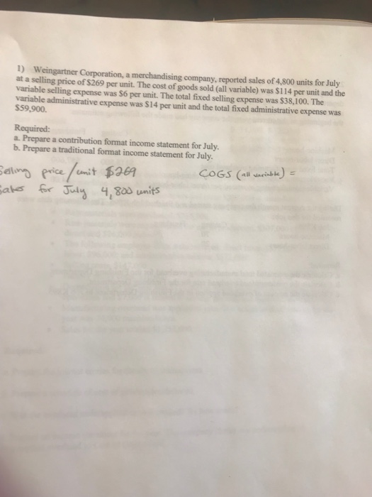 Solved Please help with this managerial accounting question. | Chegg.com