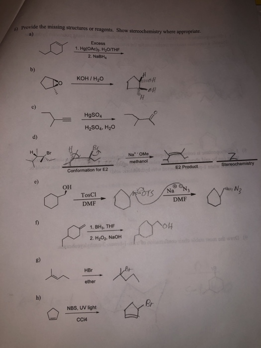 Solved 5 Provide The Missing Structures Or Reagents Show 3036