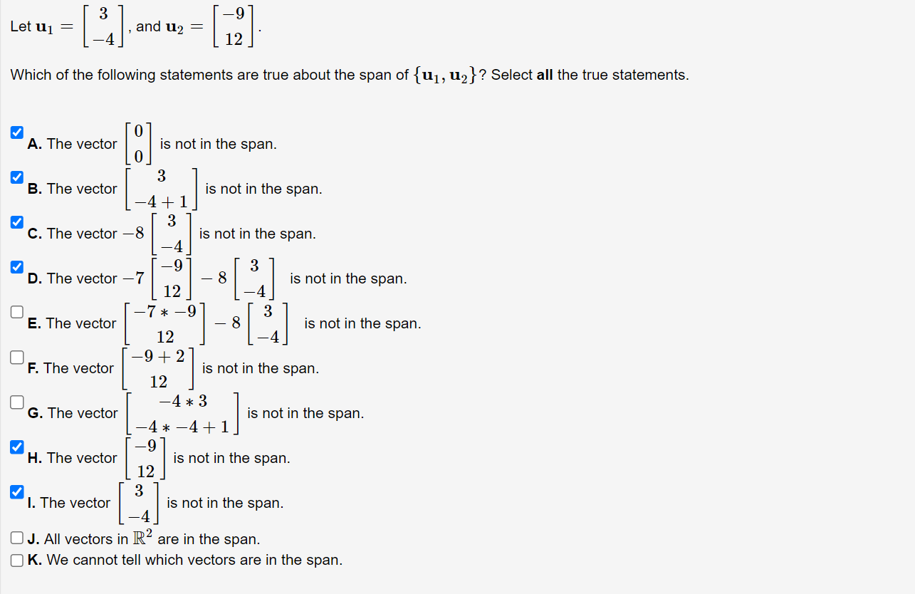 Solved Let U1=[3−4] , And U2=[−912] . Which Of The Following | Chegg.com