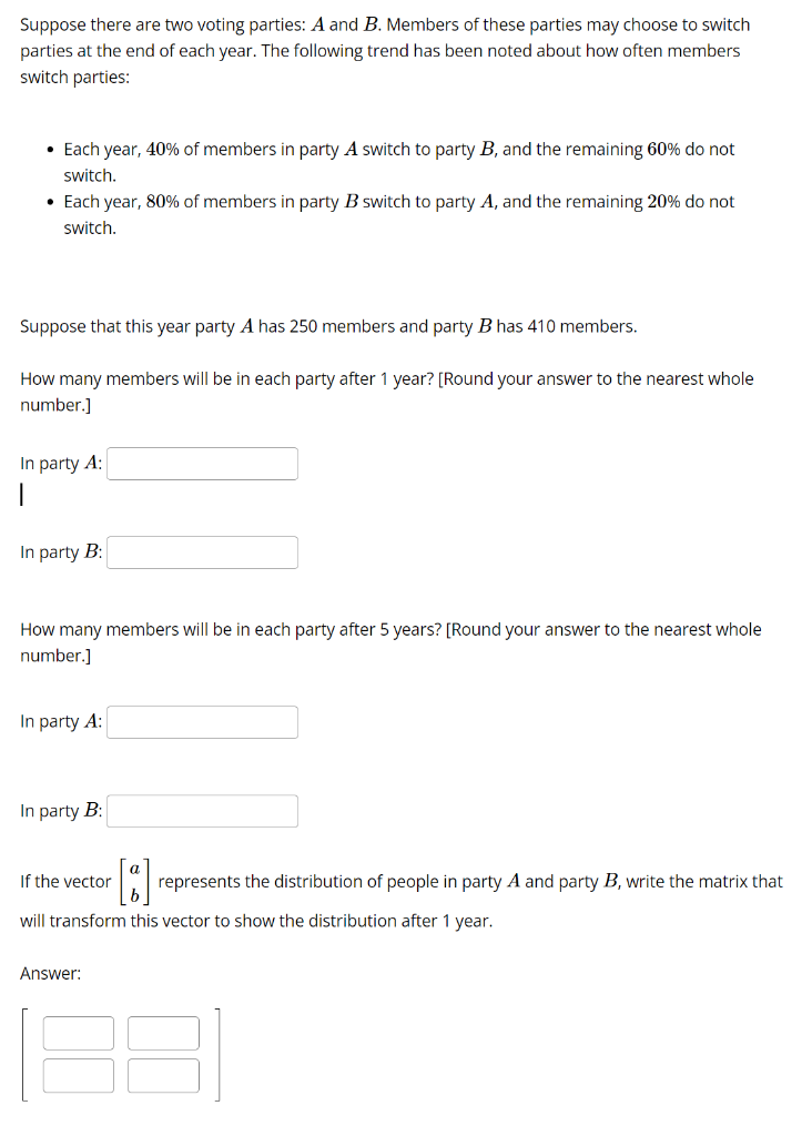 Solved Suppose There Are Two Voting Parties: A And B. | Chegg.com