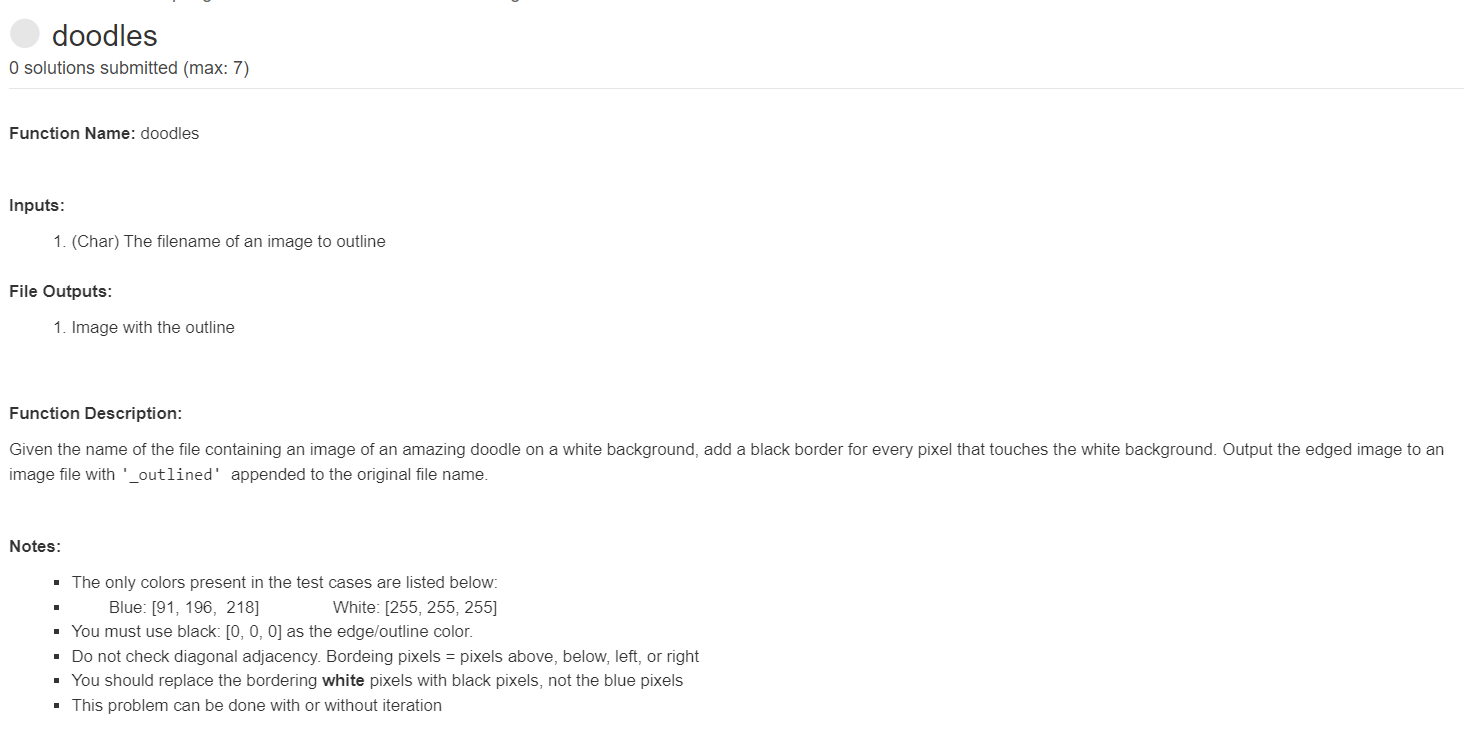doodles O solutions submitted (max: 7) Function Name: | Chegg.com