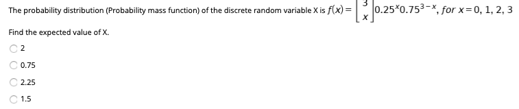 Solved Given the following probability distribution of X, | Chegg.com