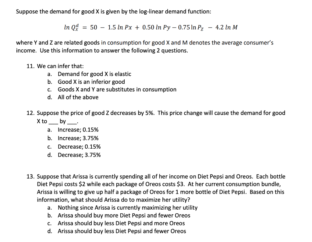 Solved Suppose the demand for good X is given by the | Chegg.com