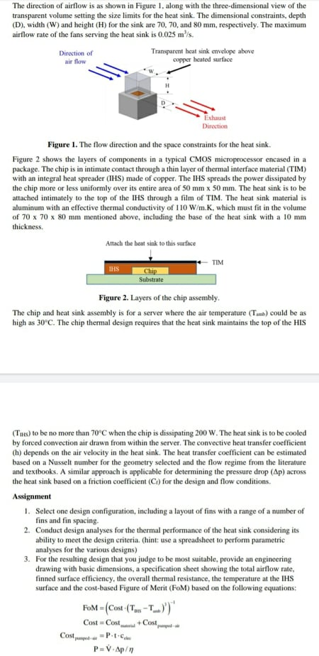 The direction of airflow is as shown in Figure 1, | Chegg.com