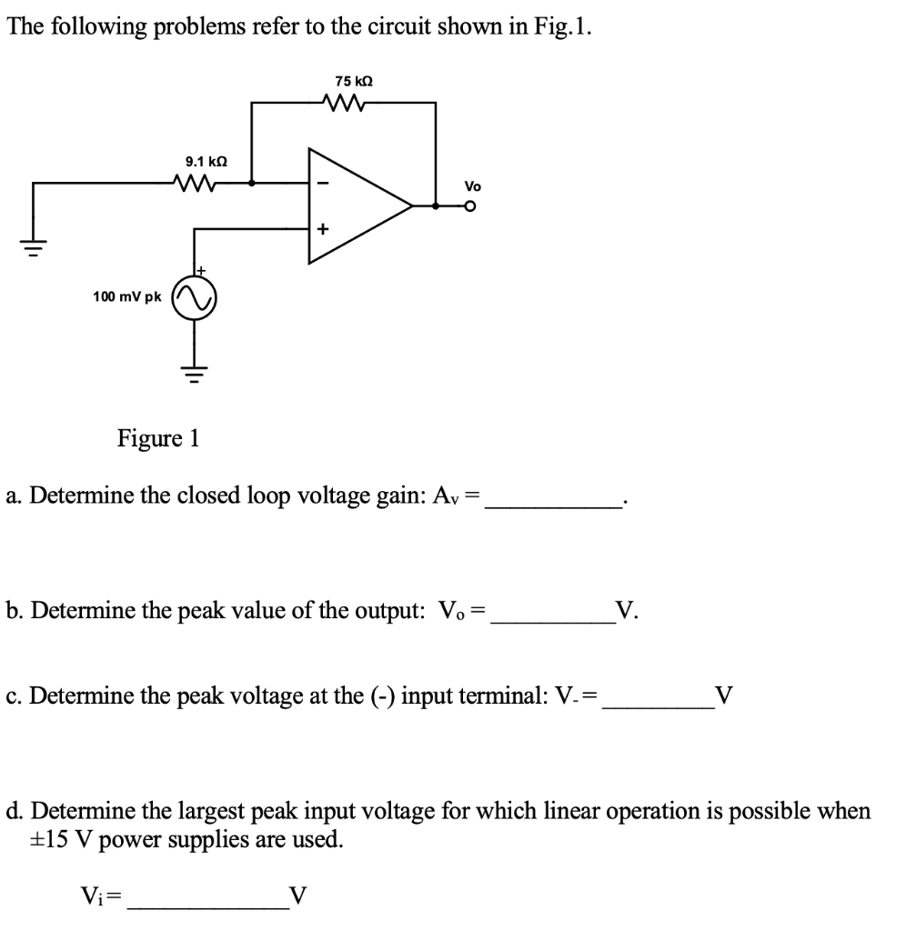 Solved The following problems refer to the circuit shown in | Chegg.com