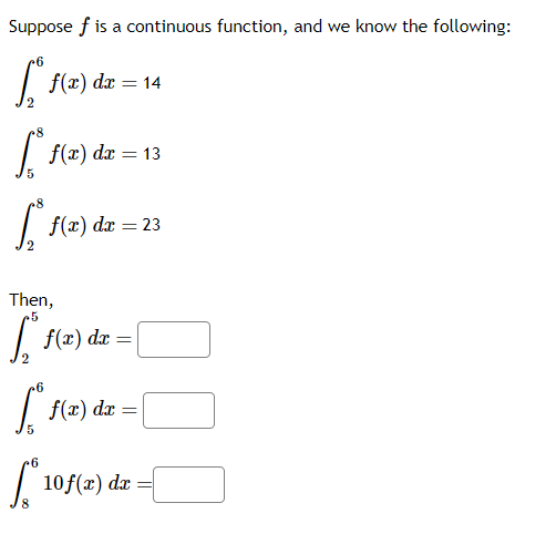 Solved Suppose F Is A Continuous Function, And We Know The | Chegg.com