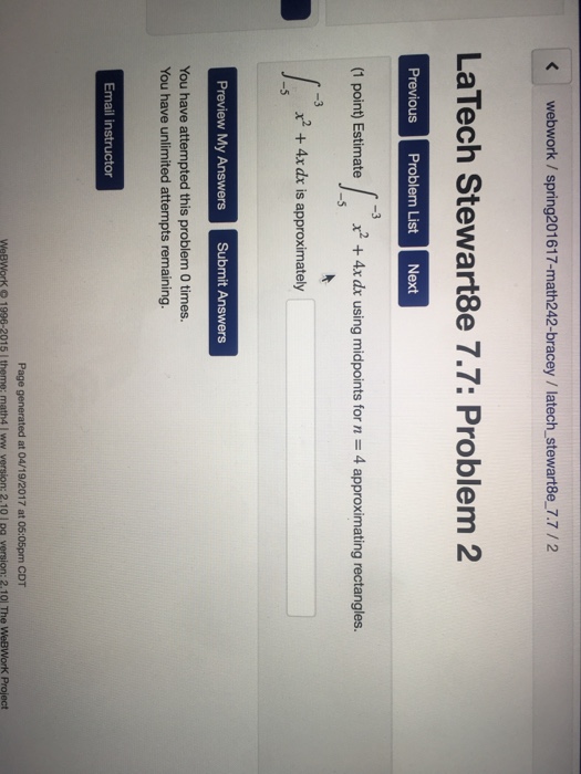 Solved Estimate Integral 5 3 X 2 4x Dx Using Midpoints