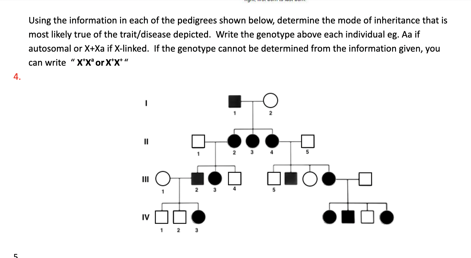 Solved Using the information in each of the pedigrees shown | Chegg.com