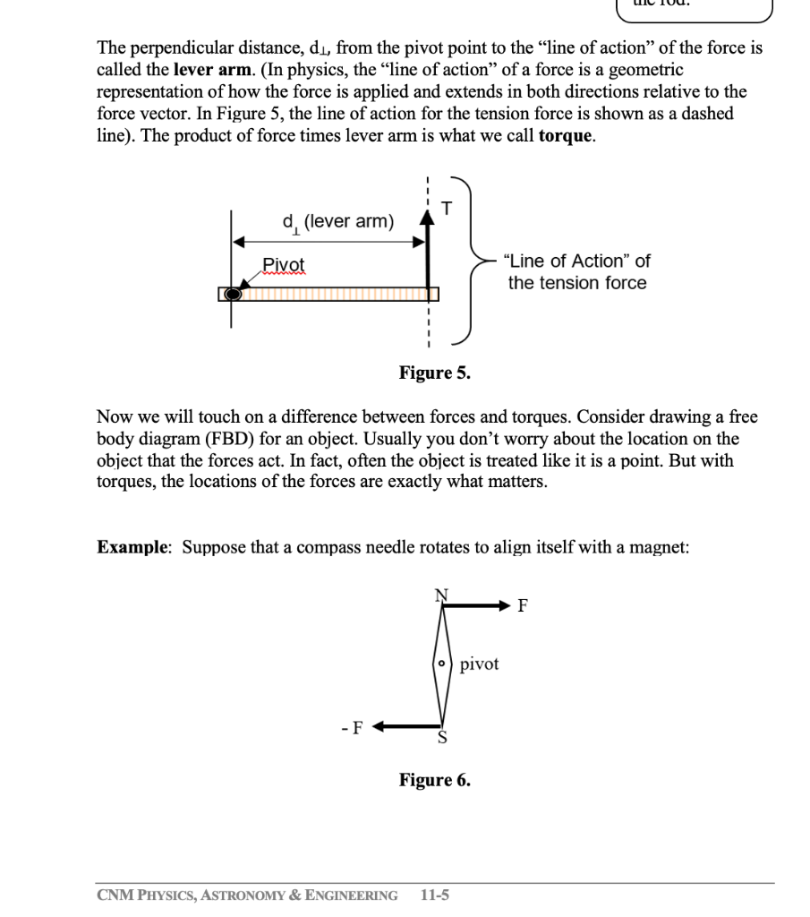 Solved LILIU The Perpendicular Distance, D), From The Pivot | Chegg.com