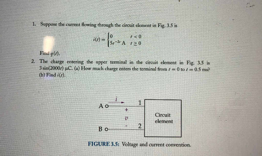 Solved 1. Suppose the current flowing through the circuit | Chegg.com