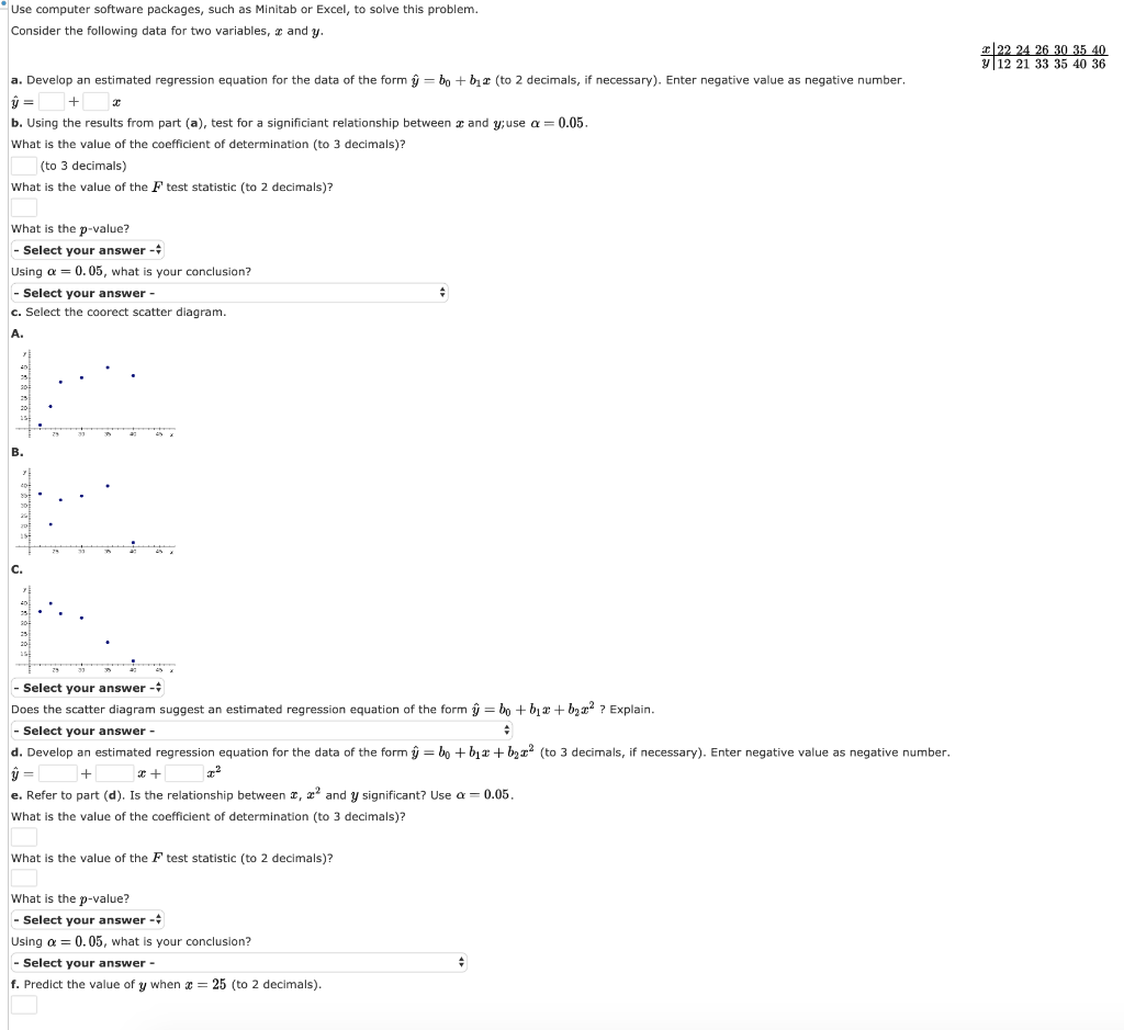 Solved Use computer software packages, such as Minitab or | Chegg.com