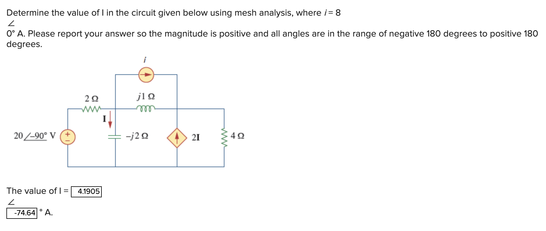 Solved Determine the value of I in the circuit given below | Chegg.com