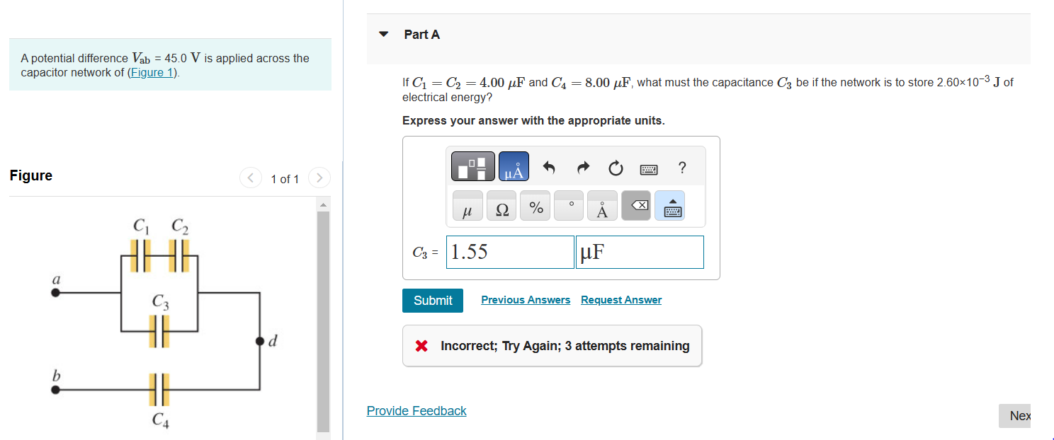 Solved A Potential Difference Vab=45.0 V Is Applied Across | Chegg.com