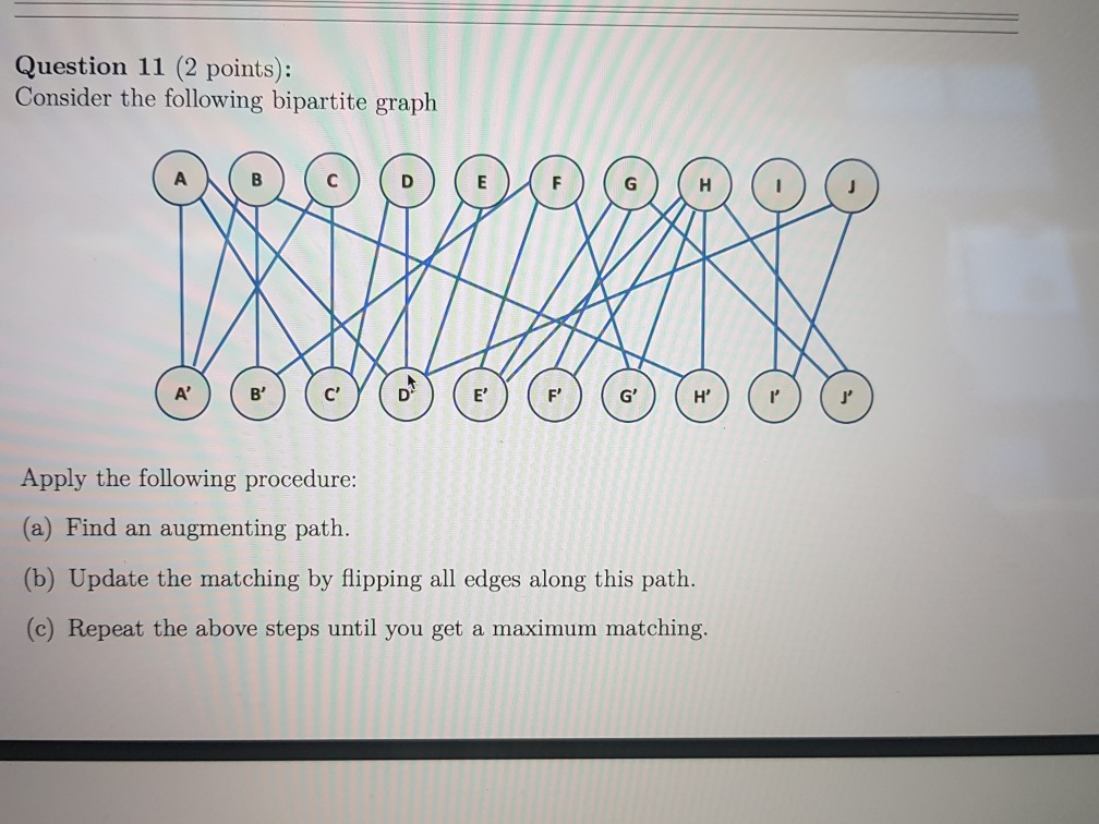 Solved Question 11 (2 points): Consider the following | Chegg.com
