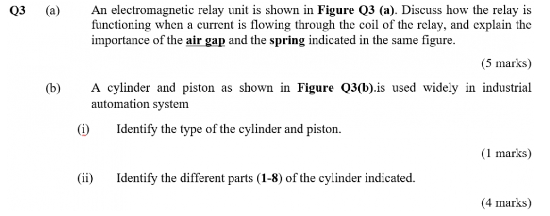 Solved Q3 (a) (b) An electromagnetic relay unit is shown in | Chegg.com