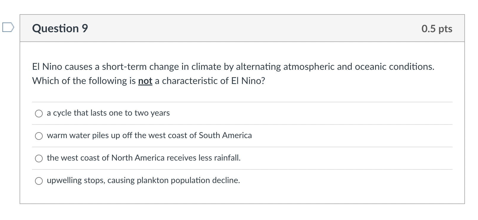 Solved El Nino Causes A Short-term Change In Climate By 