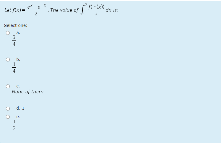 E E Let F X The Value Of C Sunce F In X Dx Chegg Com