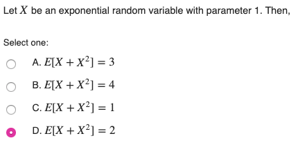 Solved Let X be an exponential random variable with | Chegg.com