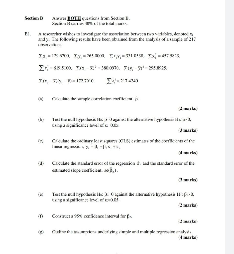 Solved Section B Answer BOTH Questions From Section B. | Chegg.com