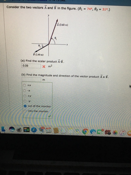 Solved Consider the two vectors À and B in the figure. (01 | Chegg.com