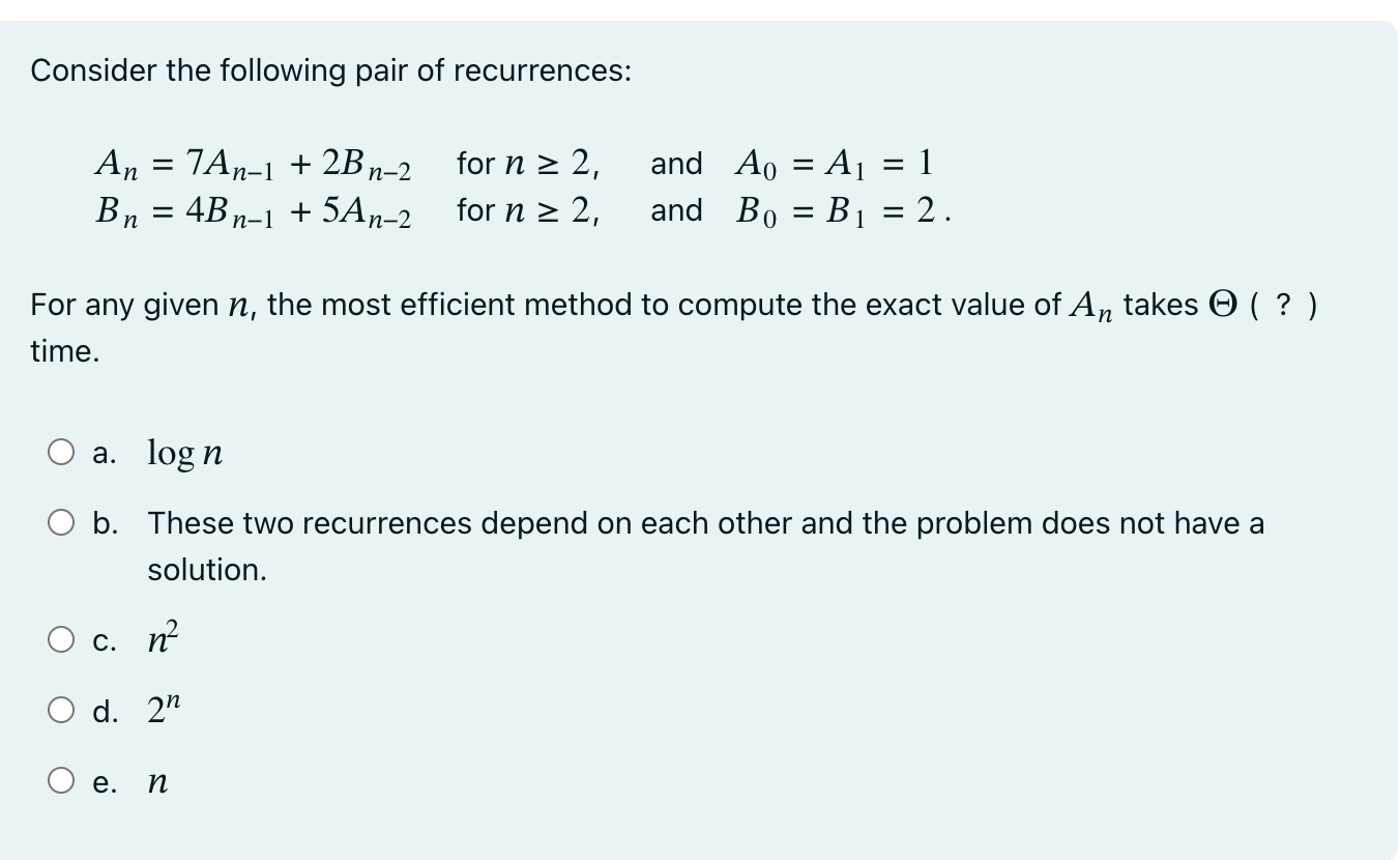 Solved Consider The Following Pair Of | Chegg.com