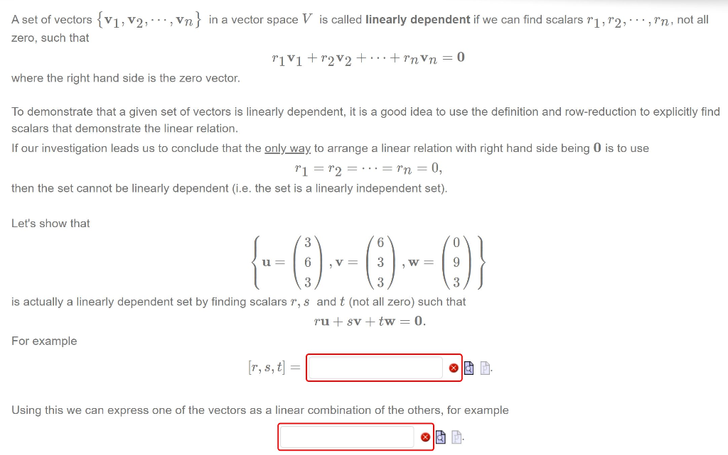 Solved A set of vectors V1 V2 Vn in a vector space