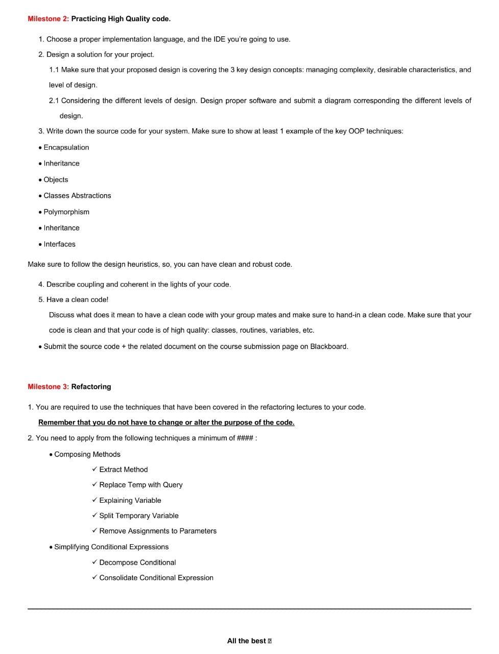 Solved Milestone 2: Practicing High Quality code. 1. Choose | Chegg.com