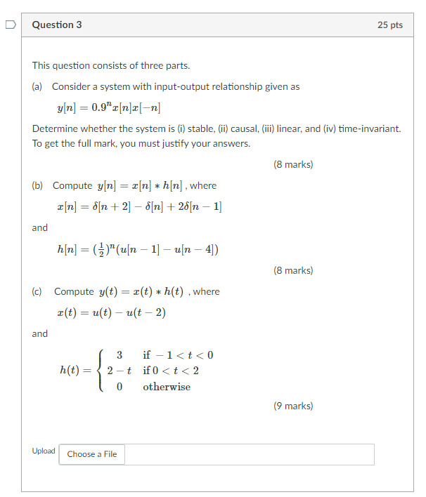 Solved Question 3 25 pts This question consists of three | Chegg.com