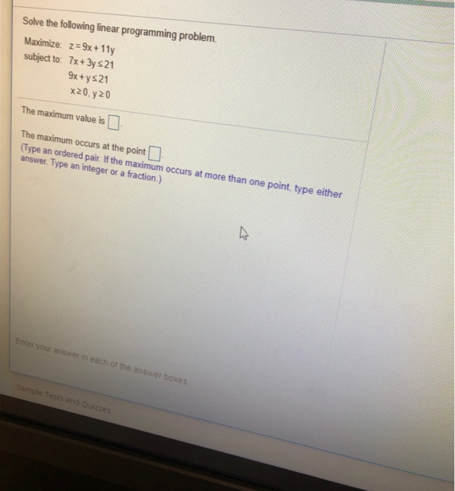 Solved Solve the following linear programming problem. | Chegg.com