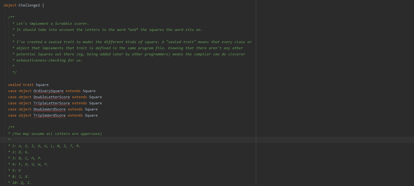 Object Challenge2 Let S Implement A Scrabble Chegg Com
