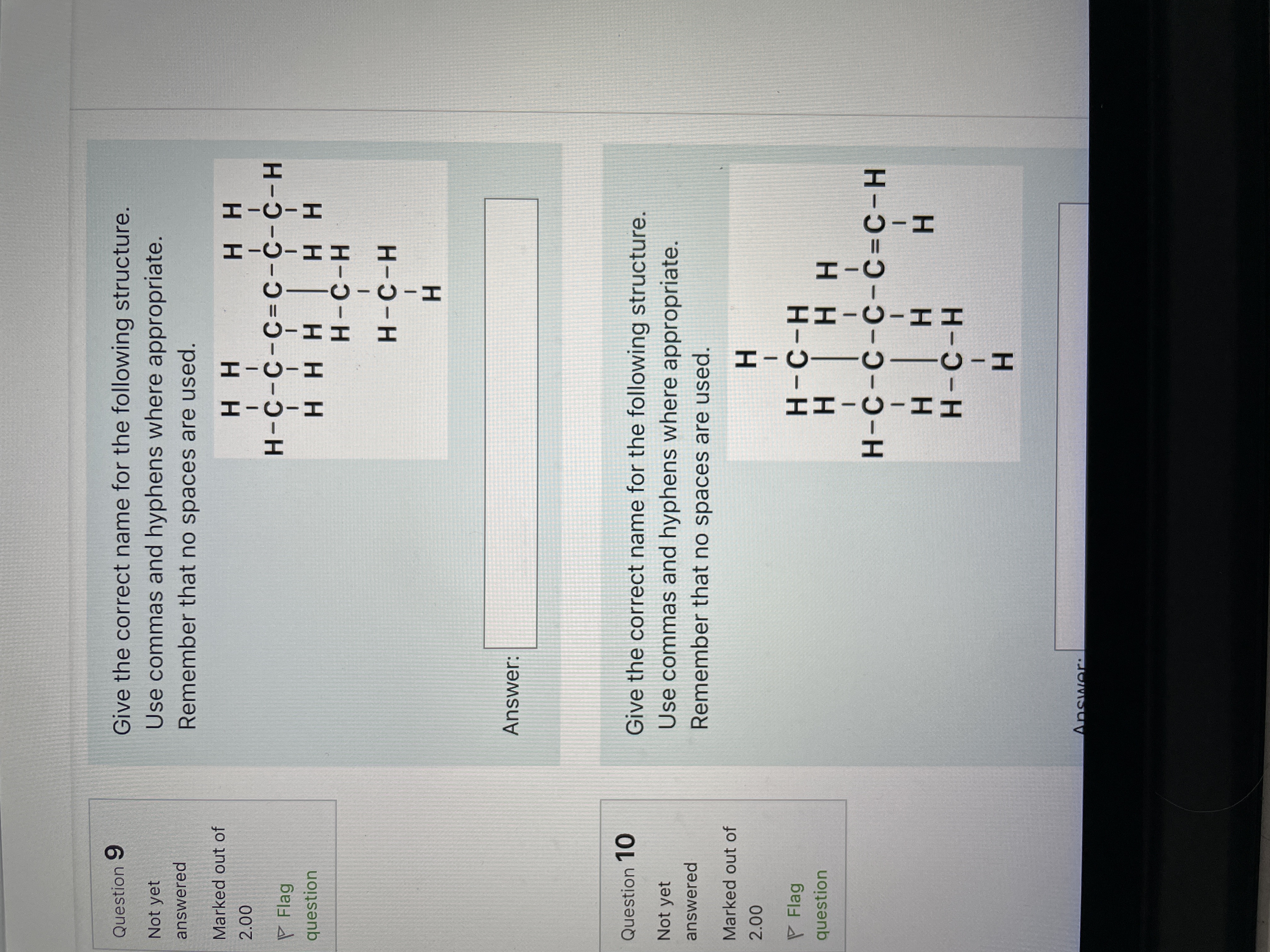 Solved Give the correct name for the following structures | Chegg.com