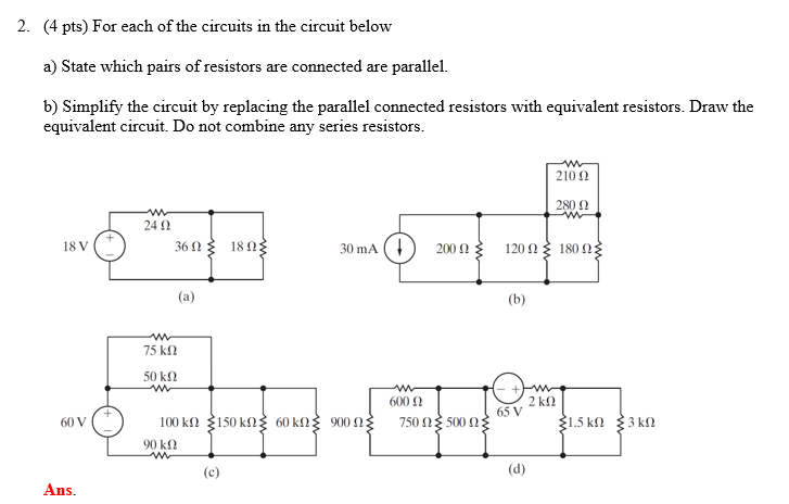 Solved 2. (4 pts) For each of the circuits in the circuit | Chegg.com