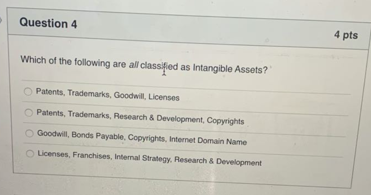 Solved Question 2 4 pts Which of the following is not a | Chegg.com