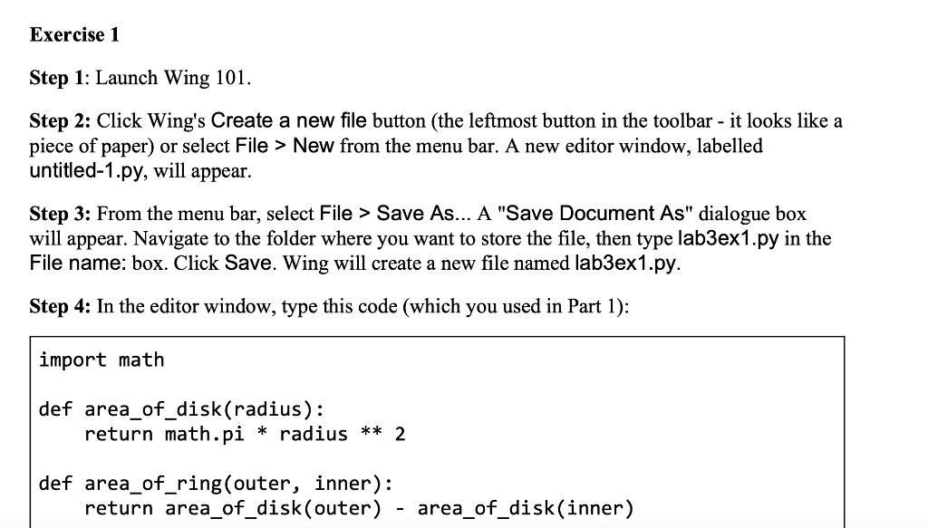 Solved Exercise 1 Step 1: Launch Wing 101. Step 2: Click | Chegg.com