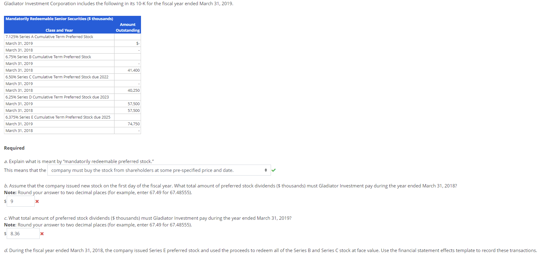 Gladiator Investment Corporation includes the