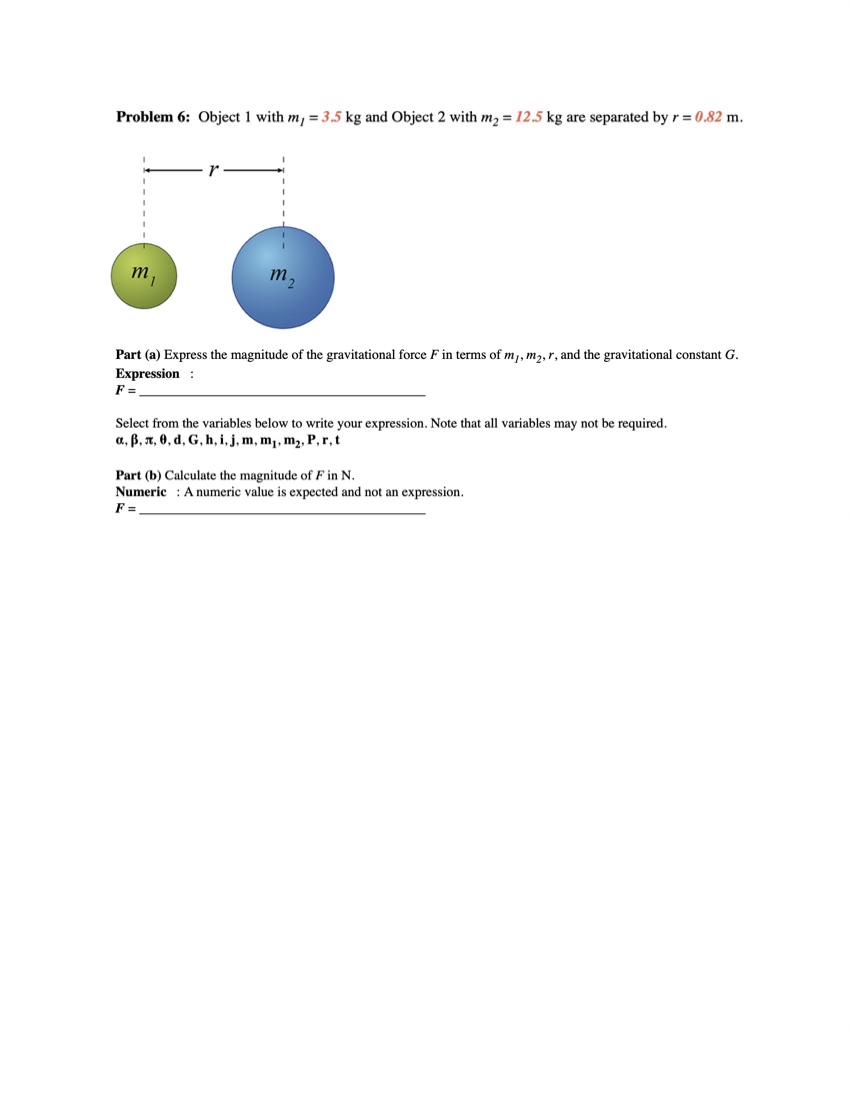Solved Problem 6: Object 1 with ml=3.5 kg and Object 2 with | Chegg.com