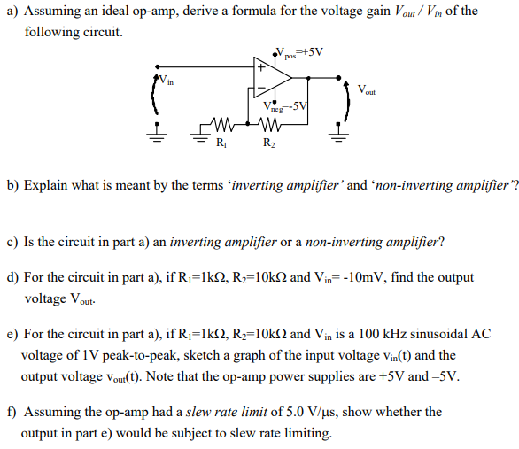 Op Amp Gain Equation