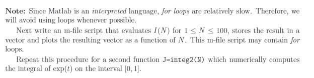 Solved Note: Since Matlab is an interpreted language, for | Chegg.com