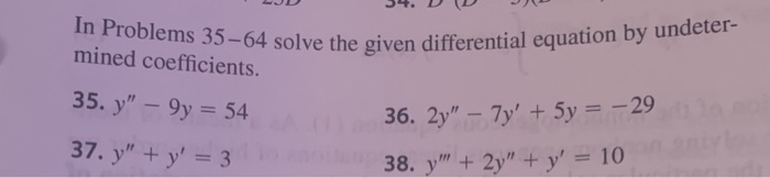 Solved In Problems 35-64 solve the given differential | Chegg.com