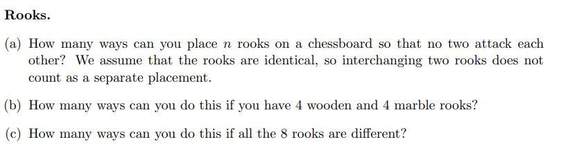 How many rooks can be placed on a chessboard so that no two rooks are  attacking each other? - Quora